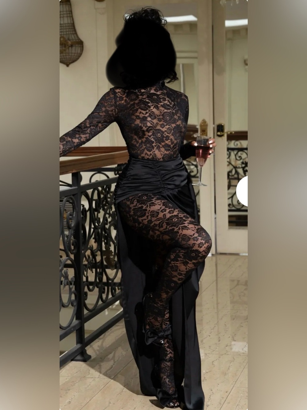 Fall in Love Lace Catsuit and skirt set- Black